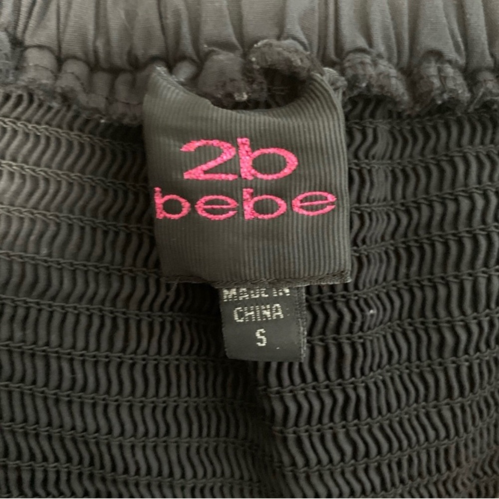 🈹 BEBE Button Up Strapless Ruffled Dress - Picture 6 of 9